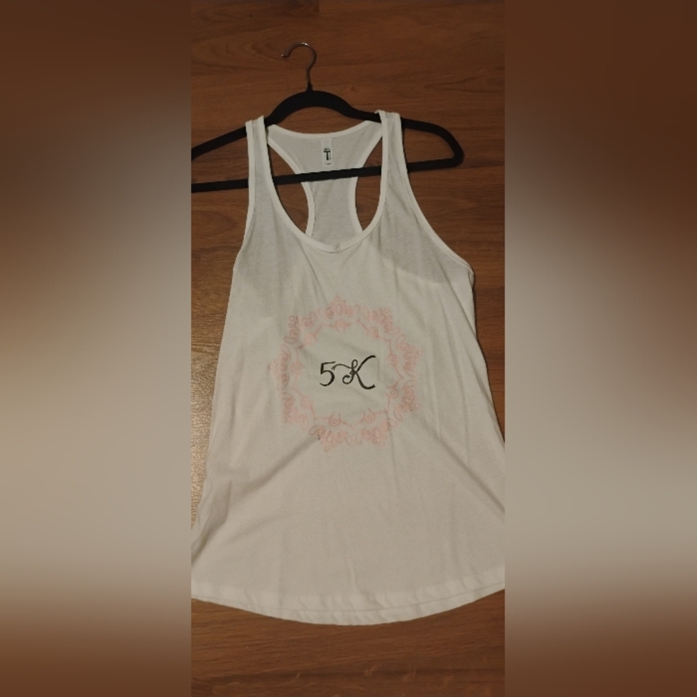 Next Level White Graphic Women's Running 10K Tank Top